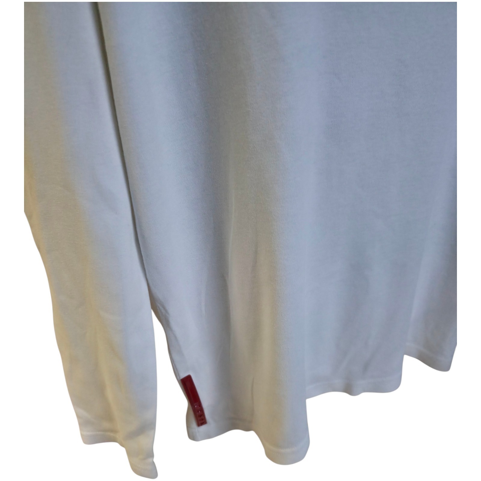 “Prada White LS Stretchable Polo Shirt Red Logo Patch” gallery