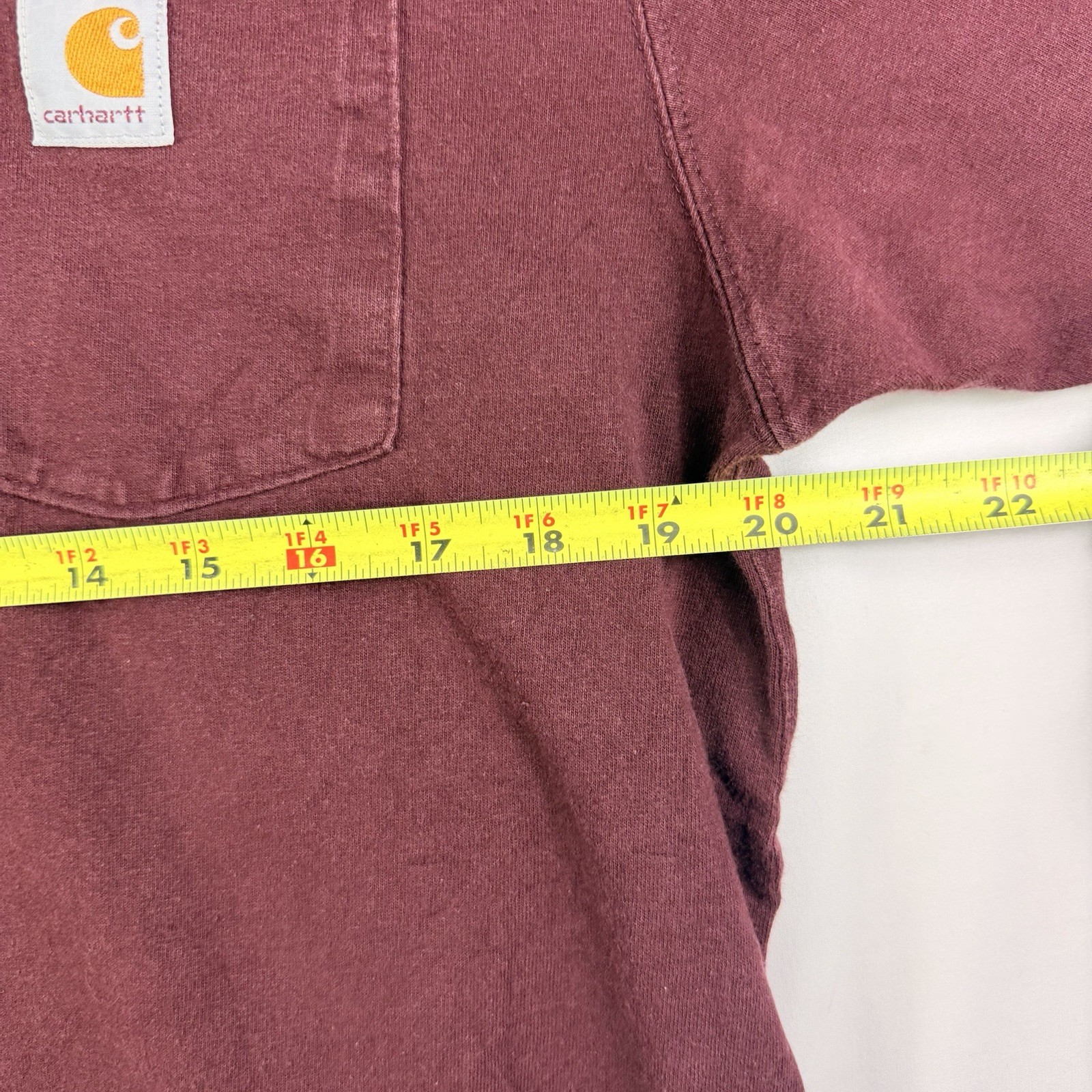 Carhartt T-Shirt Men's M Loose Fit Maroon Short Sleeve Pocket Tee 100% Cotton gallery