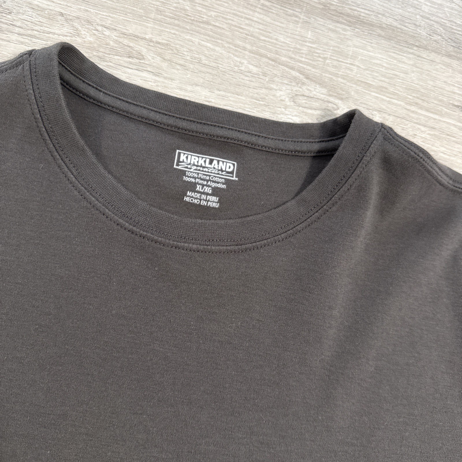 Kirkland Signature Shirt Men's XL Black Pima Cotton Basic Solid Tee gallery
