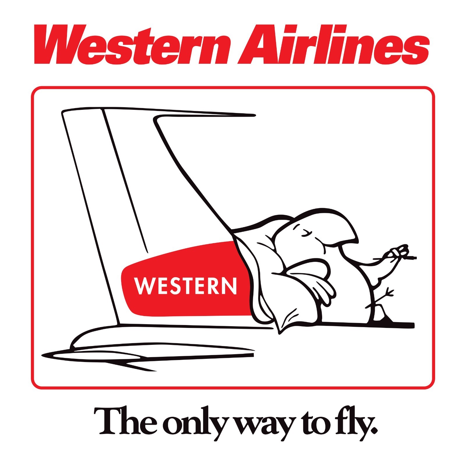 Western Airlines - The Only Way To Fly T-Shirt - Men's White Cotton T-Shirt gallery
