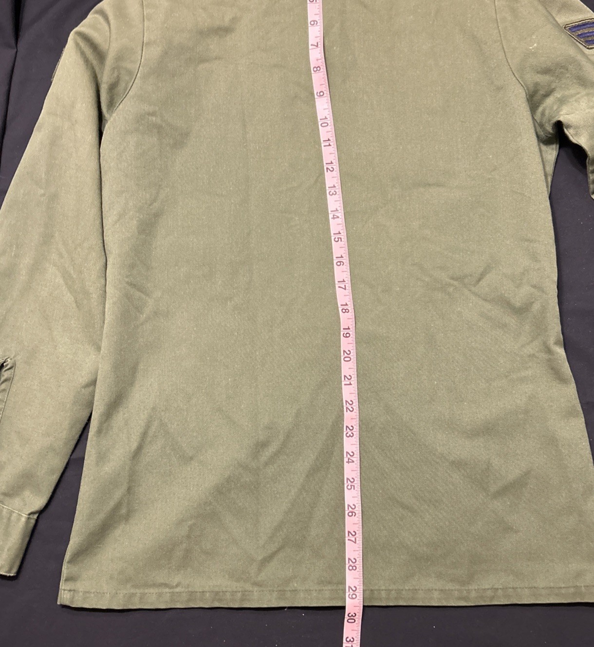US Air Force Utility Shirt Size 14X30 SrA/E4 Patches OG-507