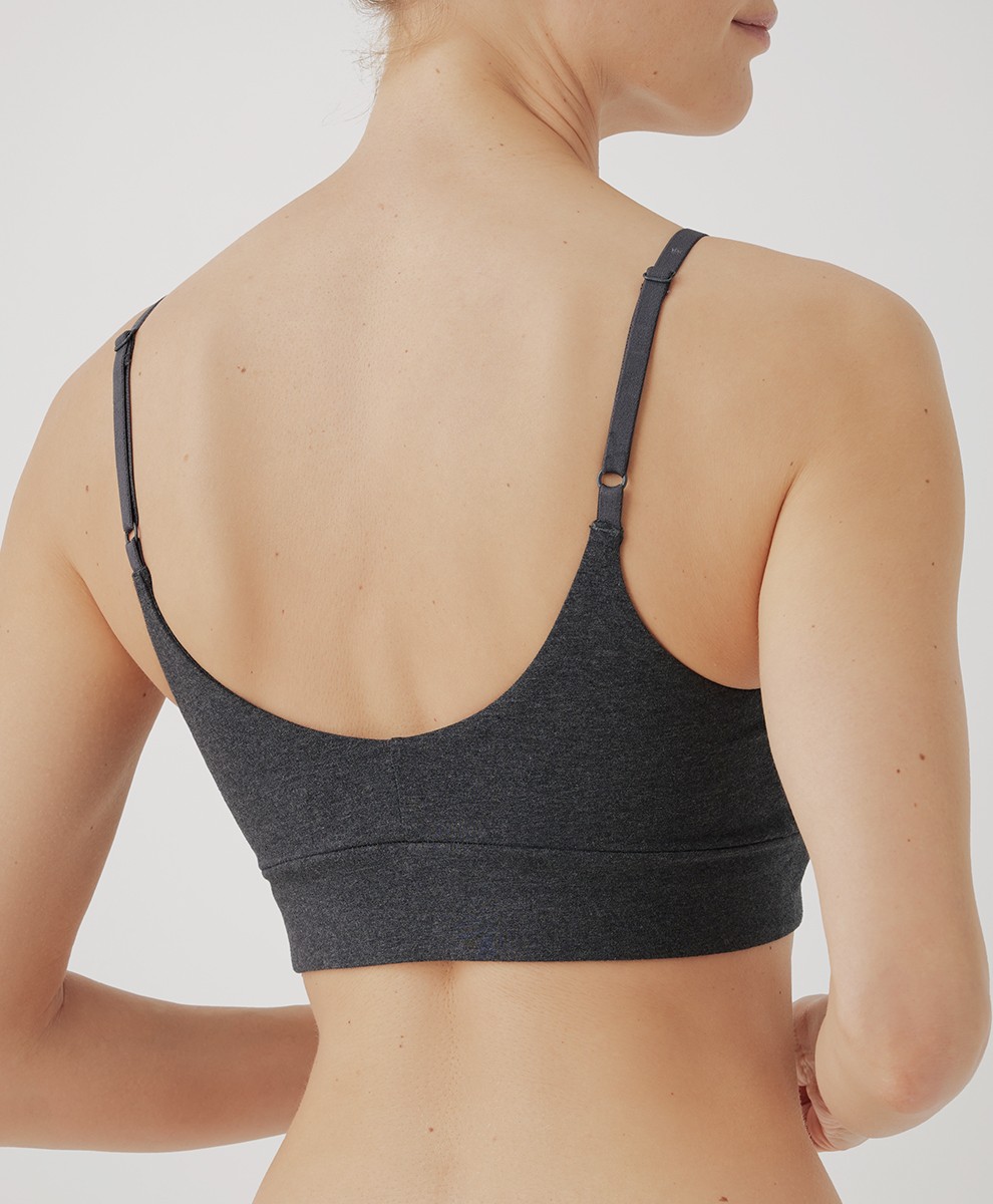 Pact Women's Everyday Classic T-Shirt Bra Large Charcoal Heather Comfortable Fit gallery