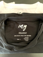 For ado1357! Merino Wool Active Crew Neck Shirt Black ING Lifewear