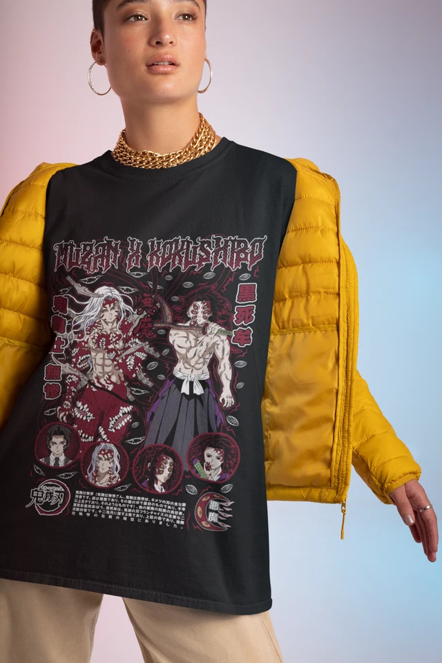 Muzan T-Shirt Kimetsu No Yaiba Demon Slayer Anime No Yaiba Manga Shirt Black gallery