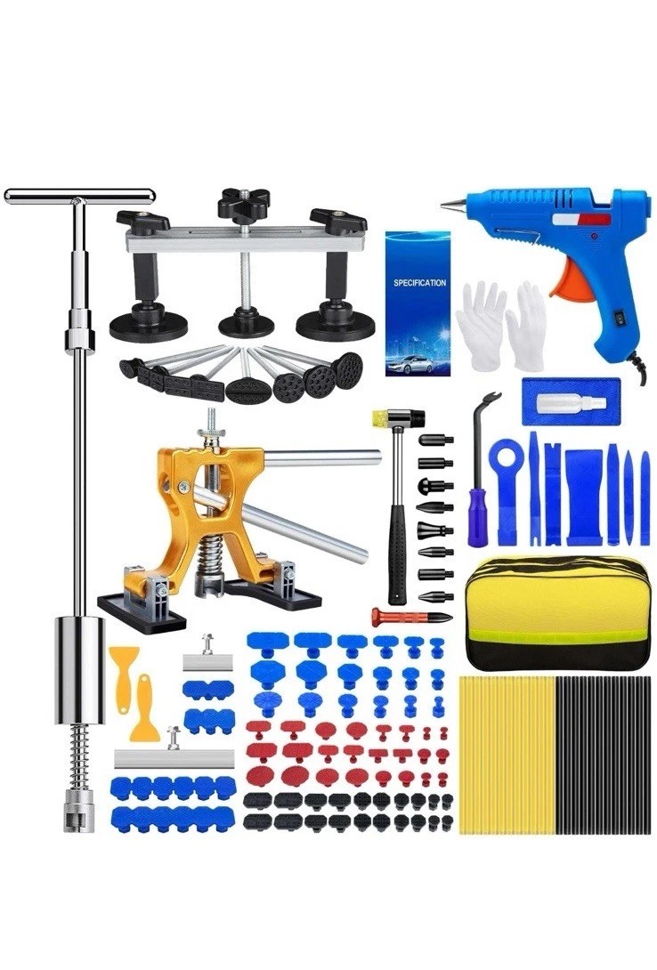 polisak 131 Pcs Car Dent Puller Kit, Paintless Removal Tool Kit with K7-A