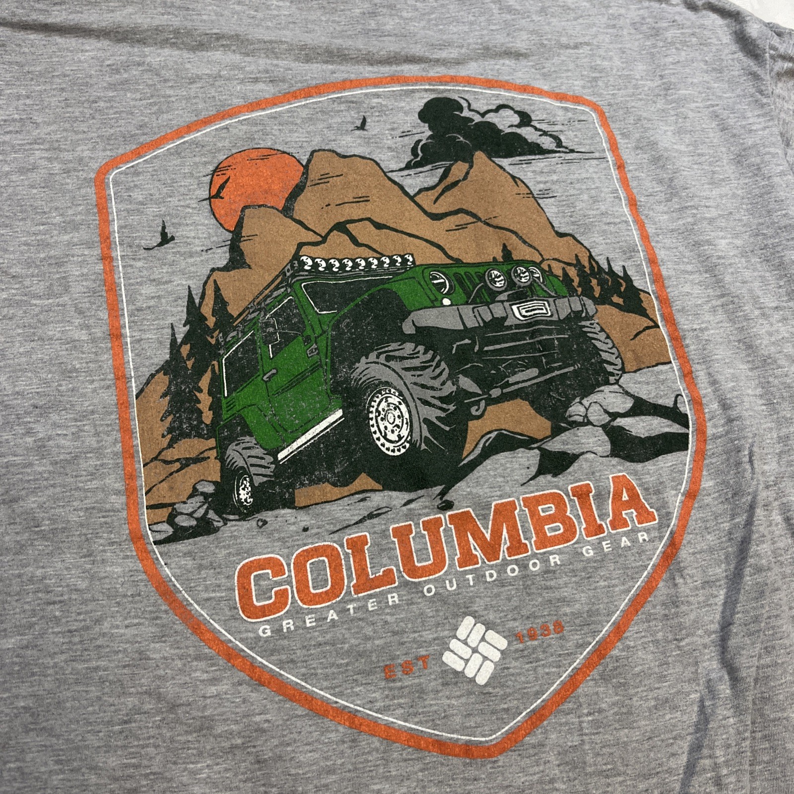 Columbia Greater Outdoor Gear Jeep Graphic T-shirt Men XL Grey Short Sleeve gallery