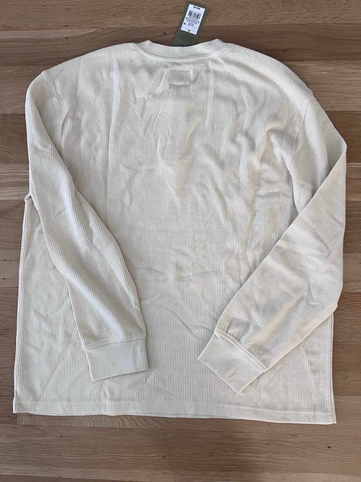 Goodfellow & Co Men's Ivory XL Standard Fit Cotton Knit Long Sleeve Tee gallery