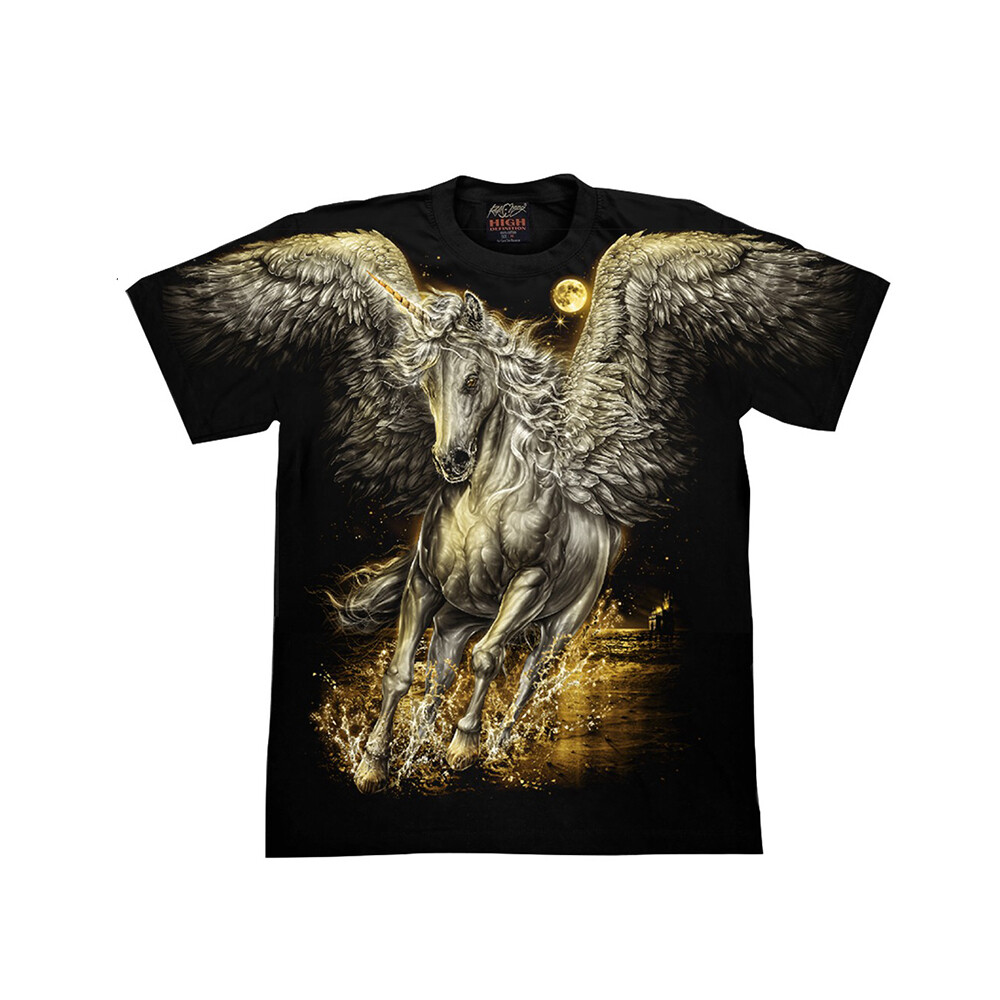 Flying Unicorn T Shirt Glow In The Dark Pegasus Mythical Creatures Graphic Tees