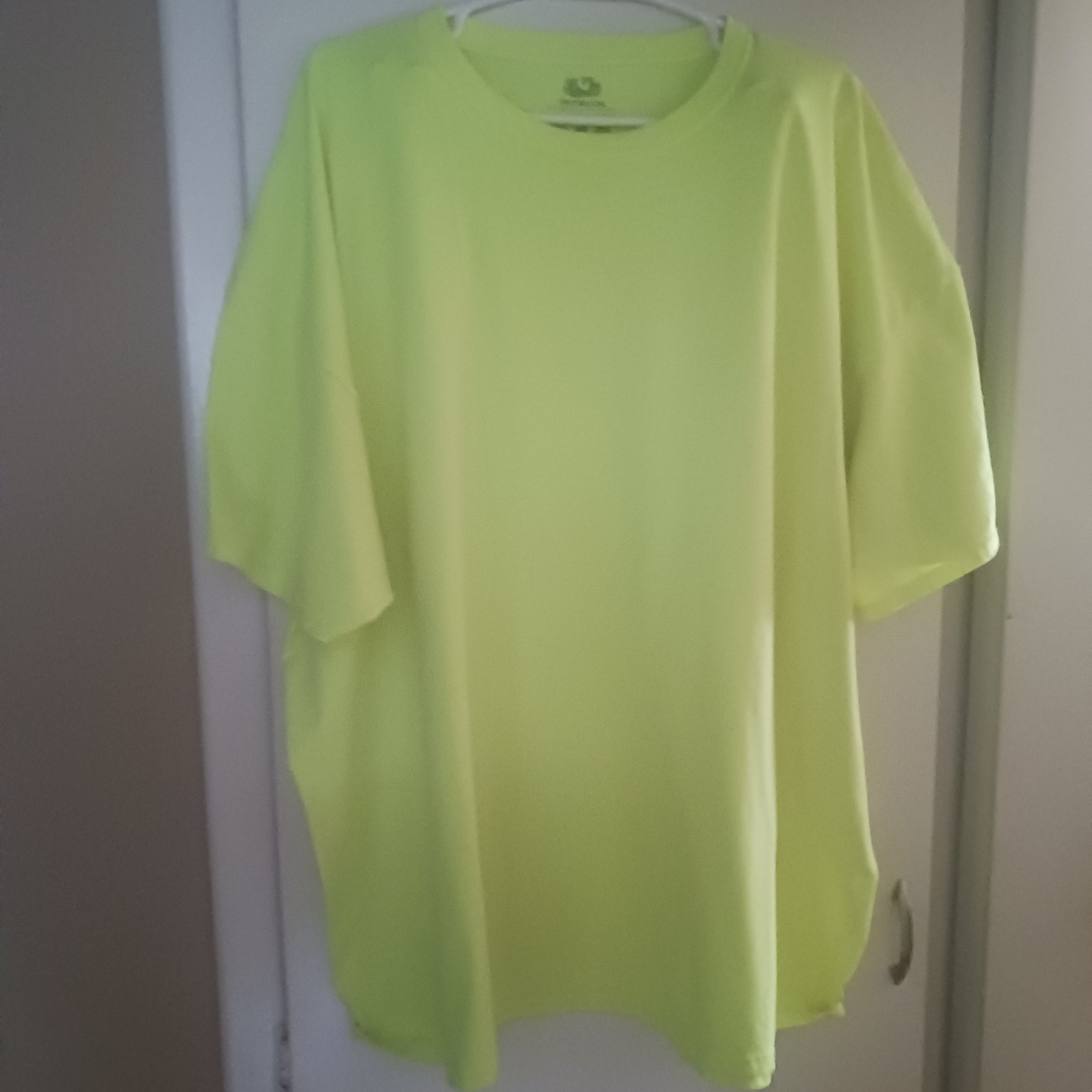 Men's 4X Fruit Of The Loom Yellow High Visibility Safety Shirt Job Construction gallery