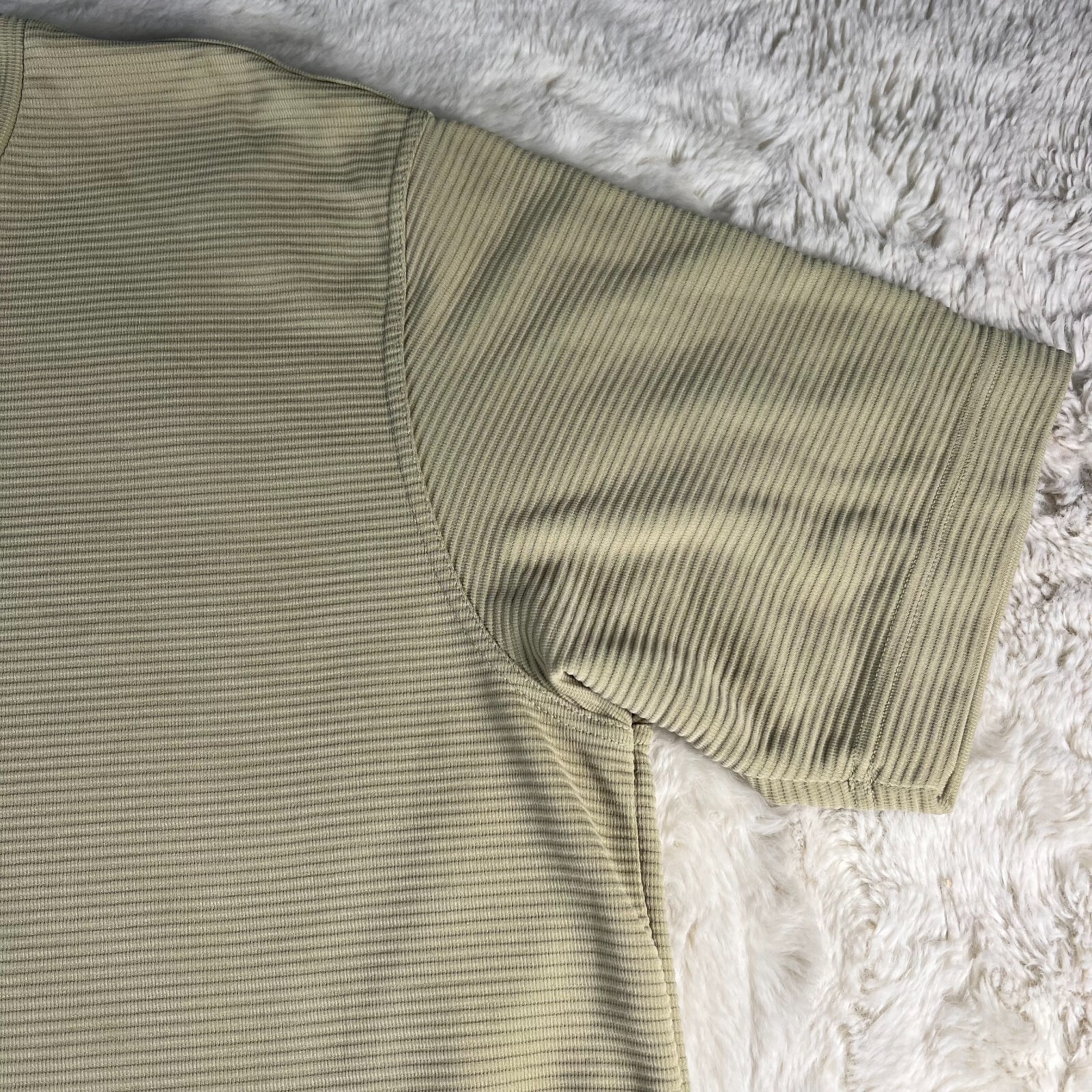 Vintage Axis LA Mens Short Sleeve T-Shirt Textured Stripes Mens XL Light Green gallery