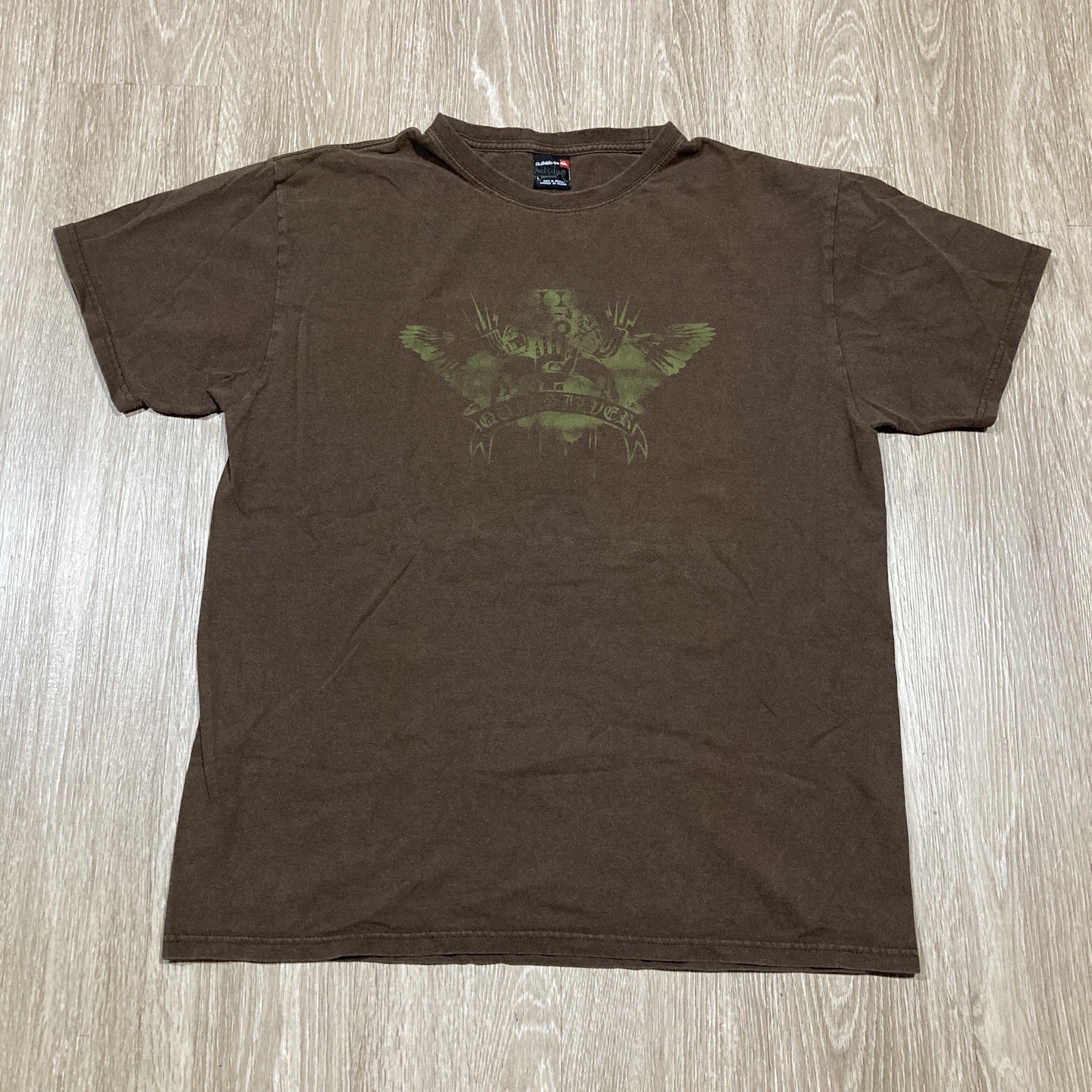 Quiksilver Shirt L 90s 00s Surfing Surf Skating Skater Skate Moth Butterfly Tee