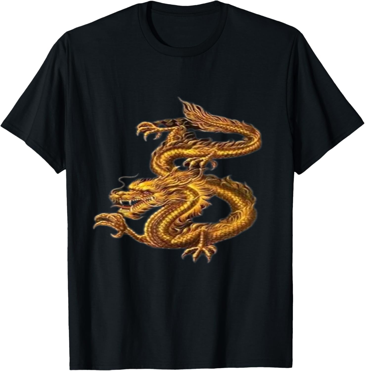 Mens Gold Dragon China War Graphic Novelty Golden T-Shirt gallery