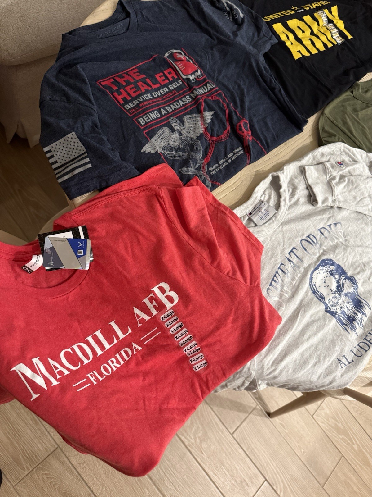 Lot Of 10 Patriotic / Military Shirts 9xXL, 1xL (Grunt Style/ Hero company/etc) gallery