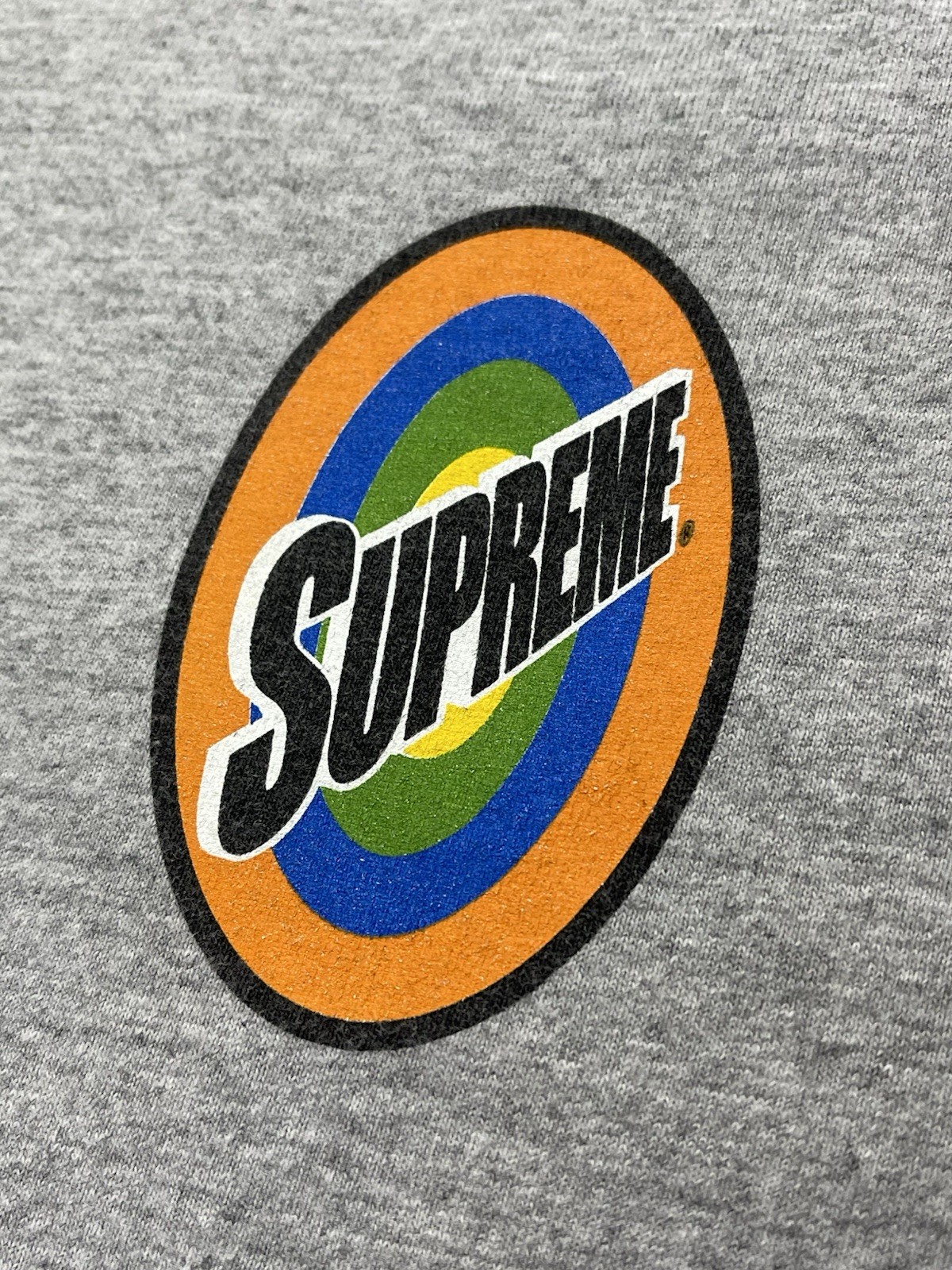 Authentic Supreme SS16 Spin Logo Grey T-Shirt Mens Size Large Tide Laundry Rip gallery