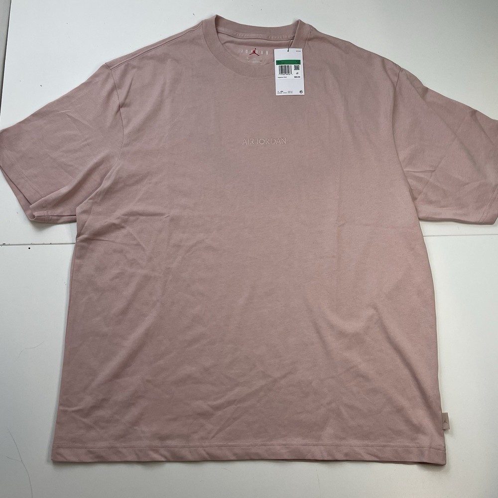 NEW Nike Jordan Wordmark 85 Embroidered Pink Tan T-shirt Mens Size XL