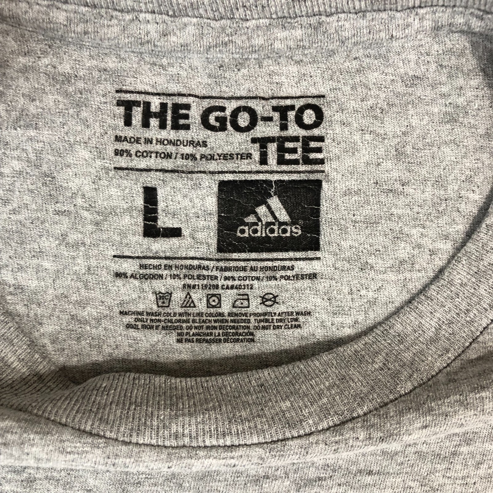 Adidas Shirt Mens Large Gray Athletic Minimal To-Go Tee Logo Graphic Spell Out gallery