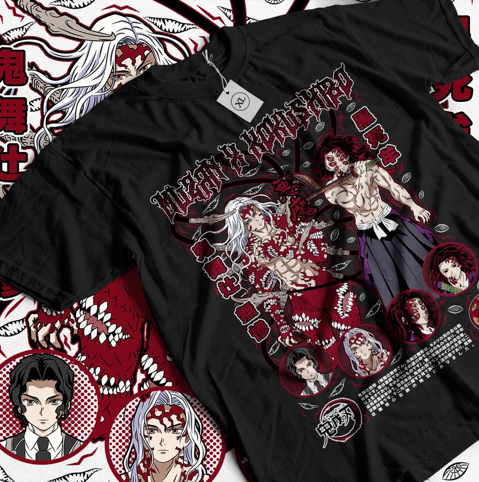 Muzan T-Shirt Kimetsu No Yaiba Demon Slayer Anime No Yaiba Manga Shirt Black gallery