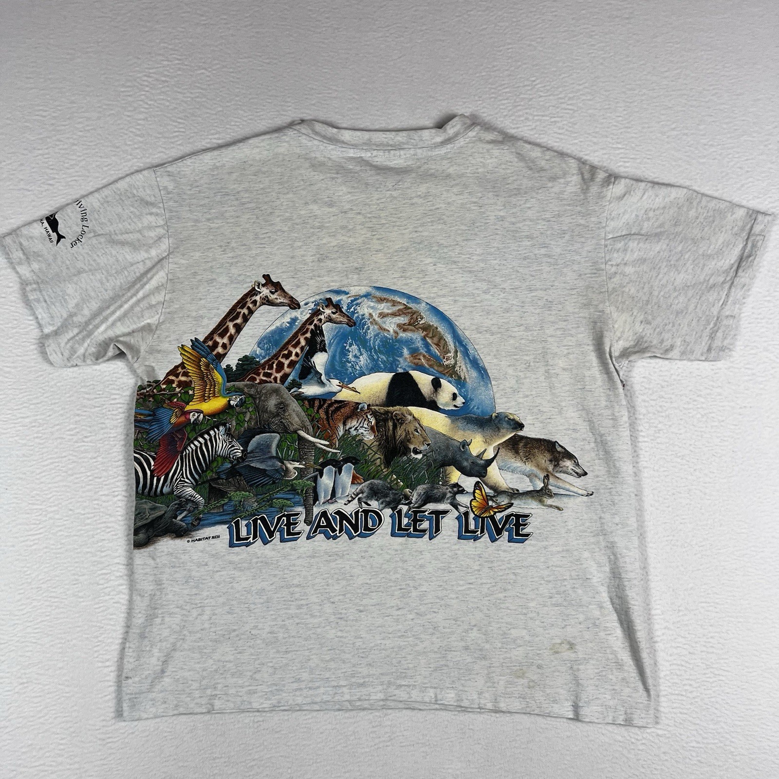 Vintage 1992 Habitat Double Sided Animal Shirt Mens XL Single Stitch Nature 90s gallery