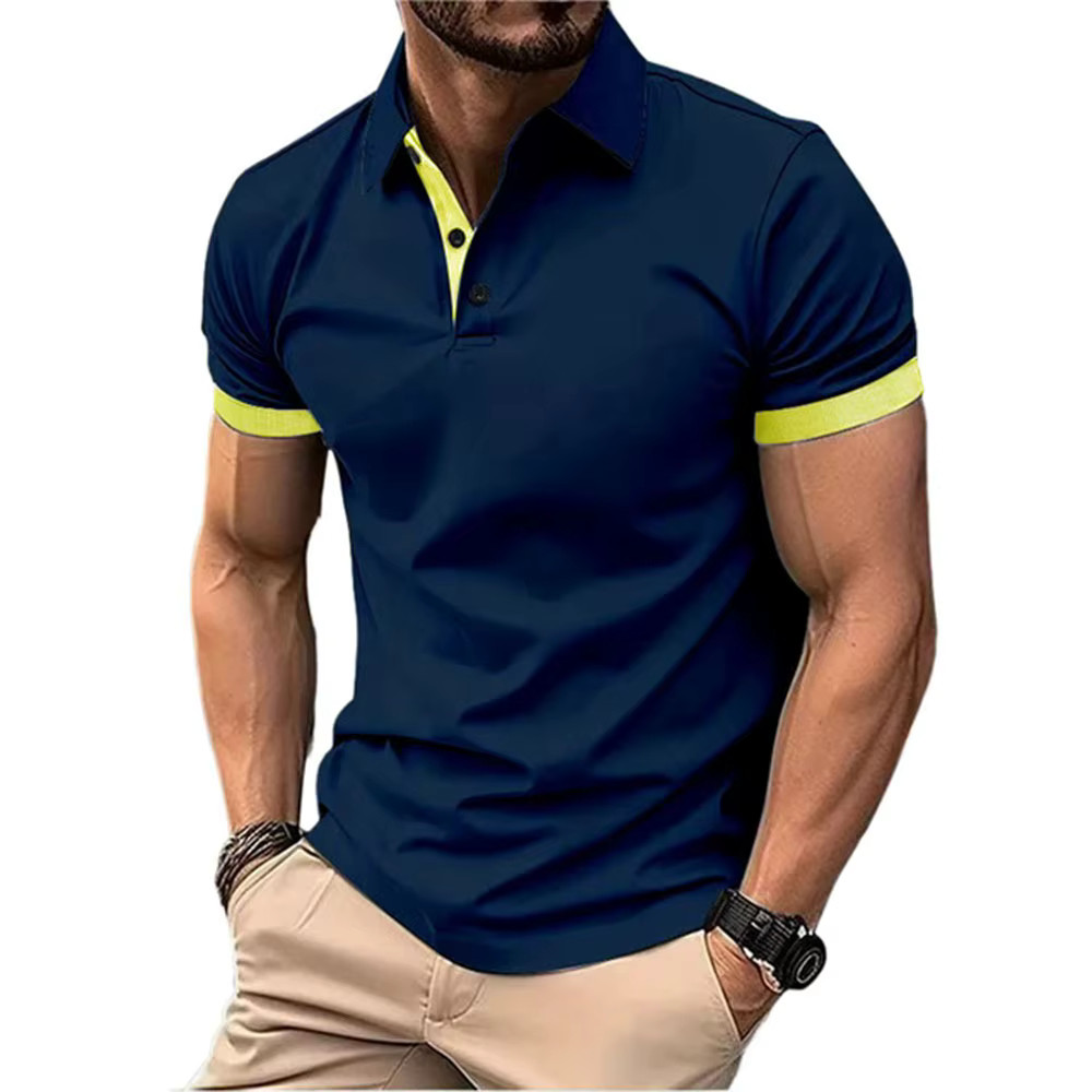 Men's Color Polo Shirt Slim Fit Casual Gym Tshirt Fashion Tee English Style Gift gallery