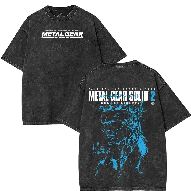 Metal Gear Solid 2 Game Vintage Graphic Tee Streetwear T-Shirt