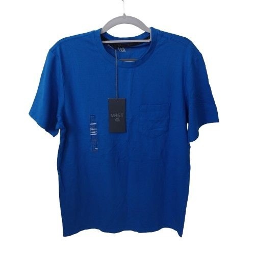 NEW VRST Essential Pocket Tee Blue Tide Size S SS Gym Train Athleisure gallery