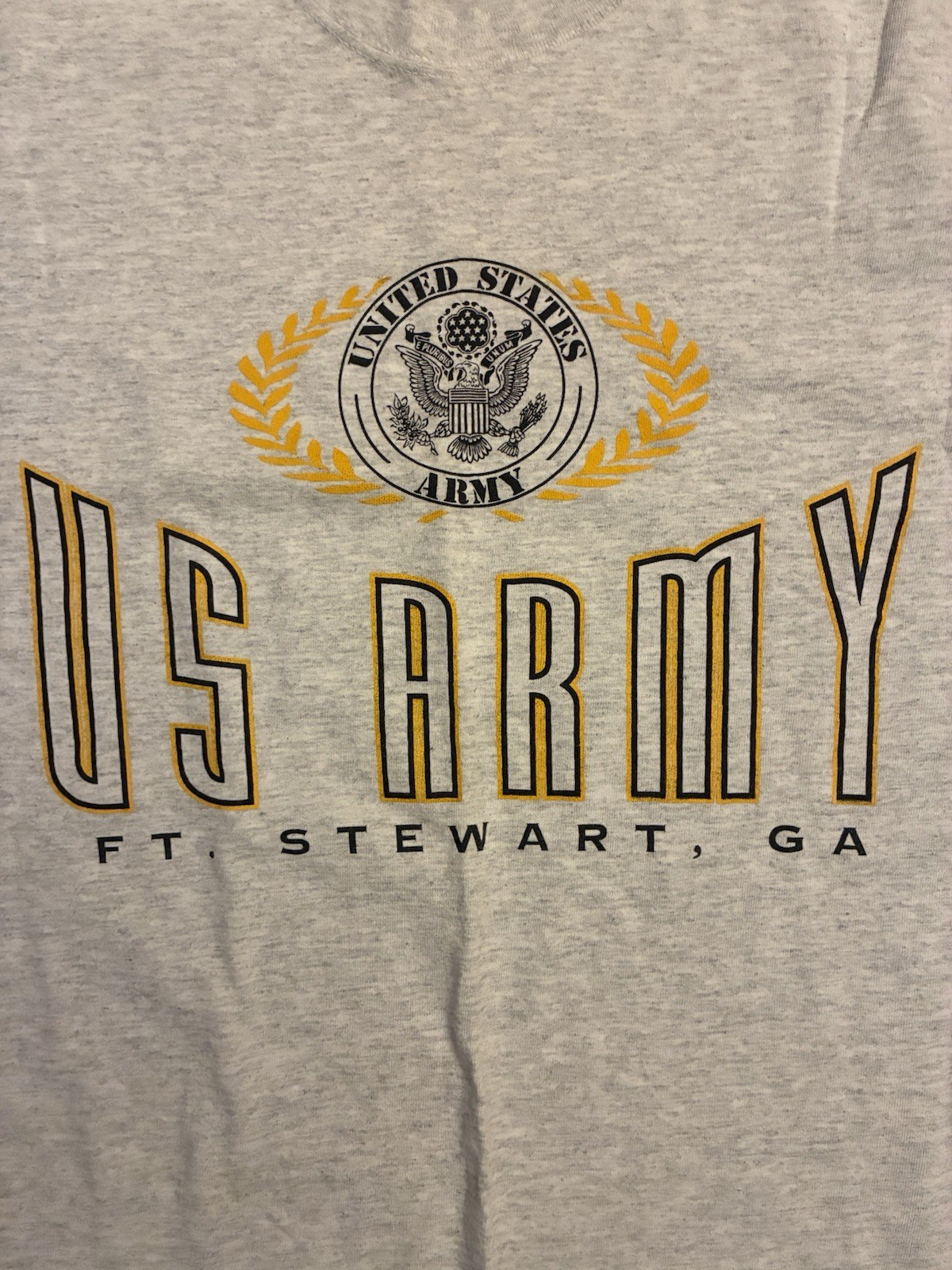 Vintage 90s US Army Military Ft Stewart Gray T Shirt Size Men’s Medium gallery