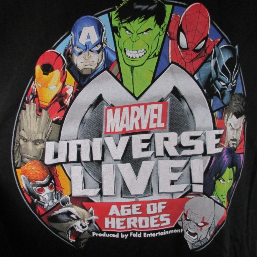 Marvel Universe Live Shirt Black Cotton Crew Age Of Heroes Tour Size Men Medium gallery