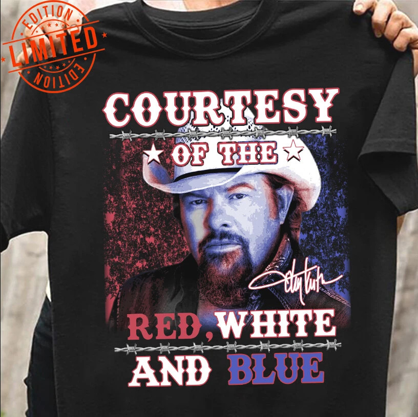 Courtesy Of The Red White And Blue Toby Keith Cotton Black All Size T-Shirt DH48 gallery