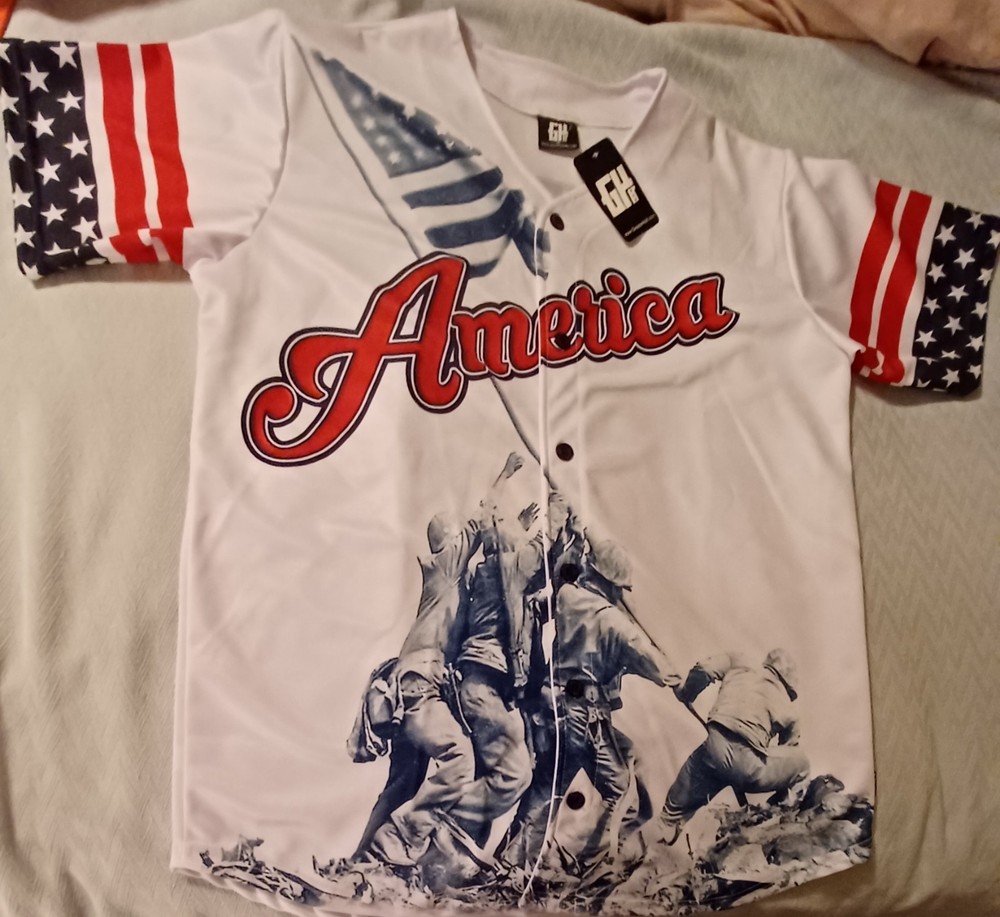 Mens polyester USA Patriotic Shirt