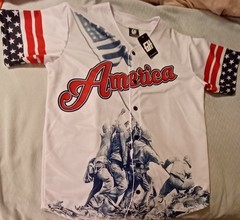 Mens polyester USA Patriotic Shirt