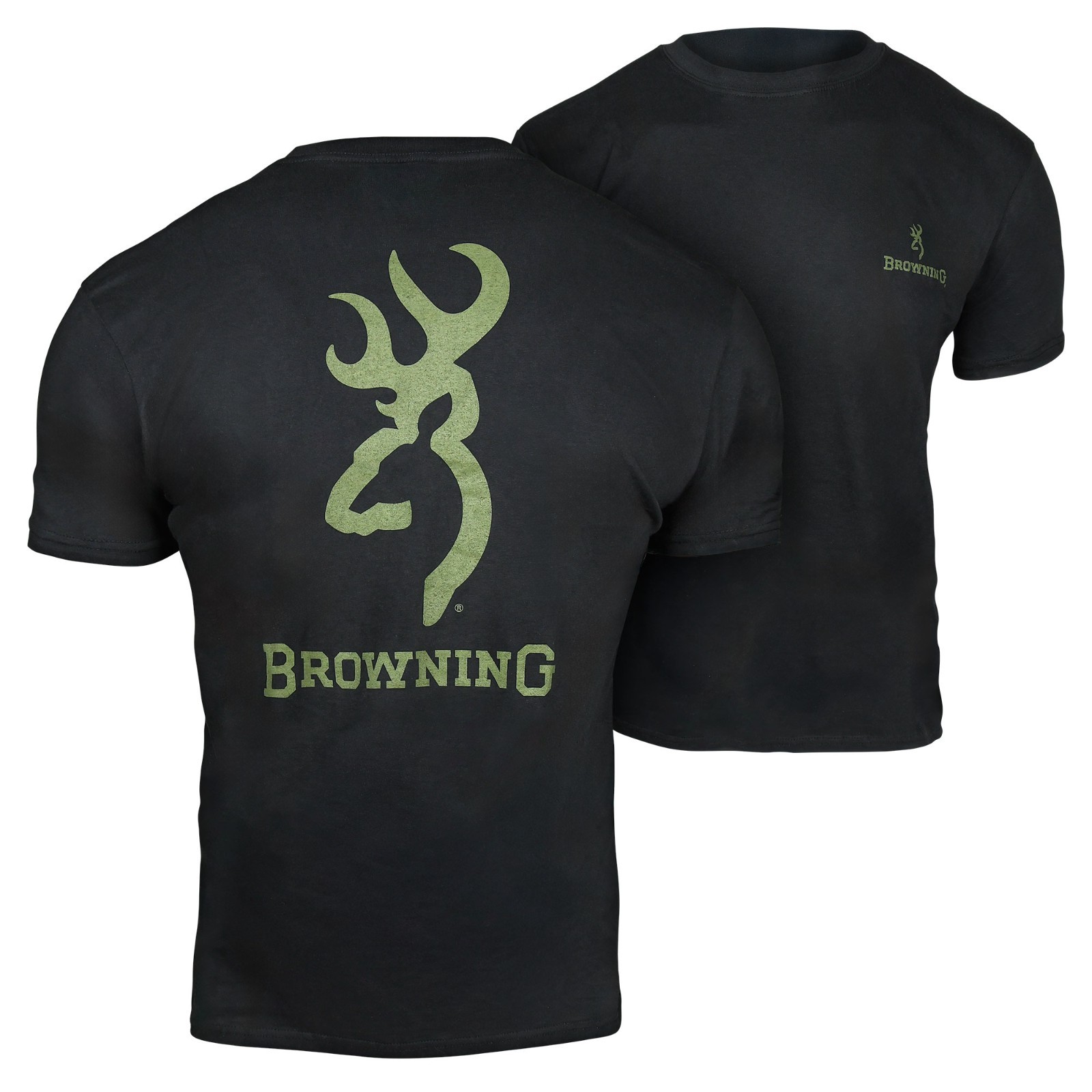 Browning Signature Buckmark T-Shirt (L)- Black/OD Green gallery
