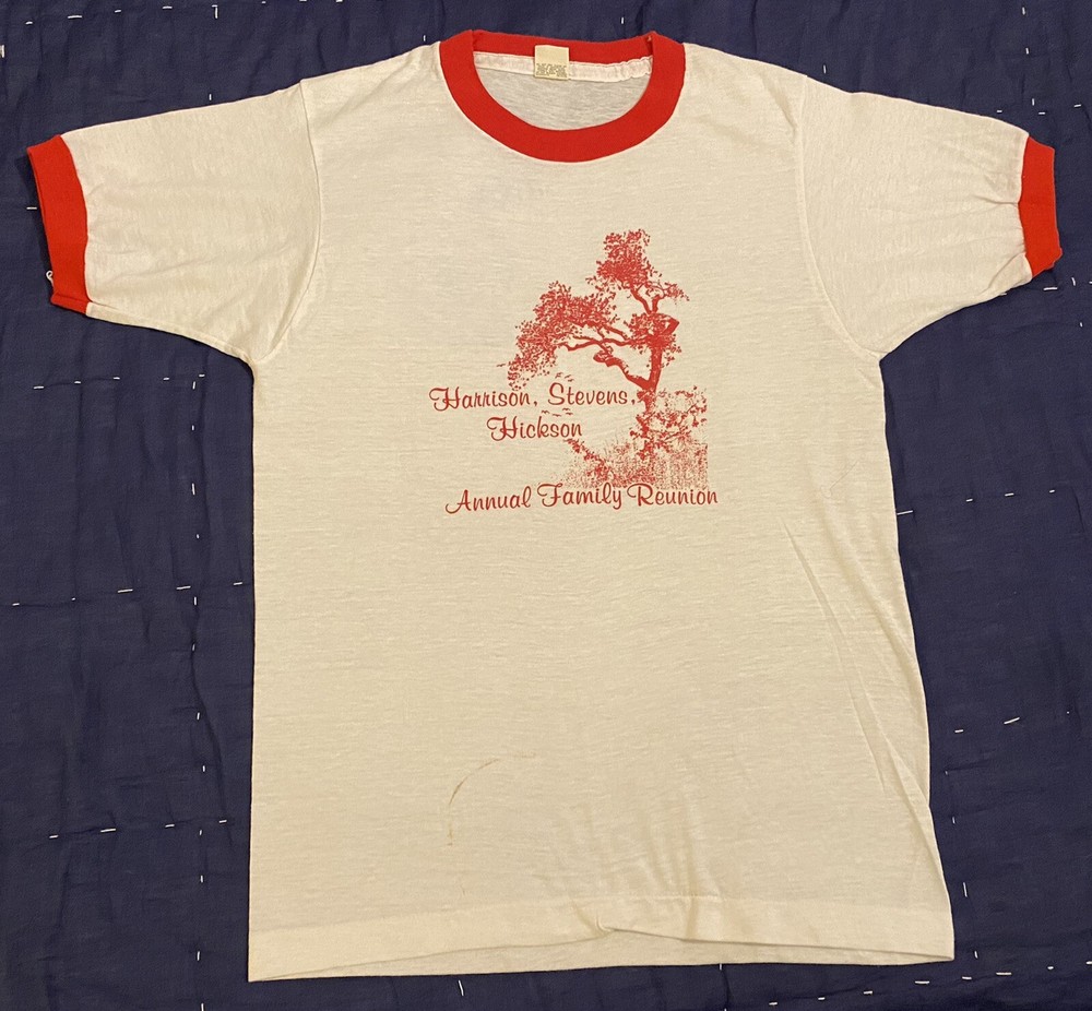 Vintage Harrison Stevens Hickson Annual Family Reunion M T-Shirt Single Stitch￼