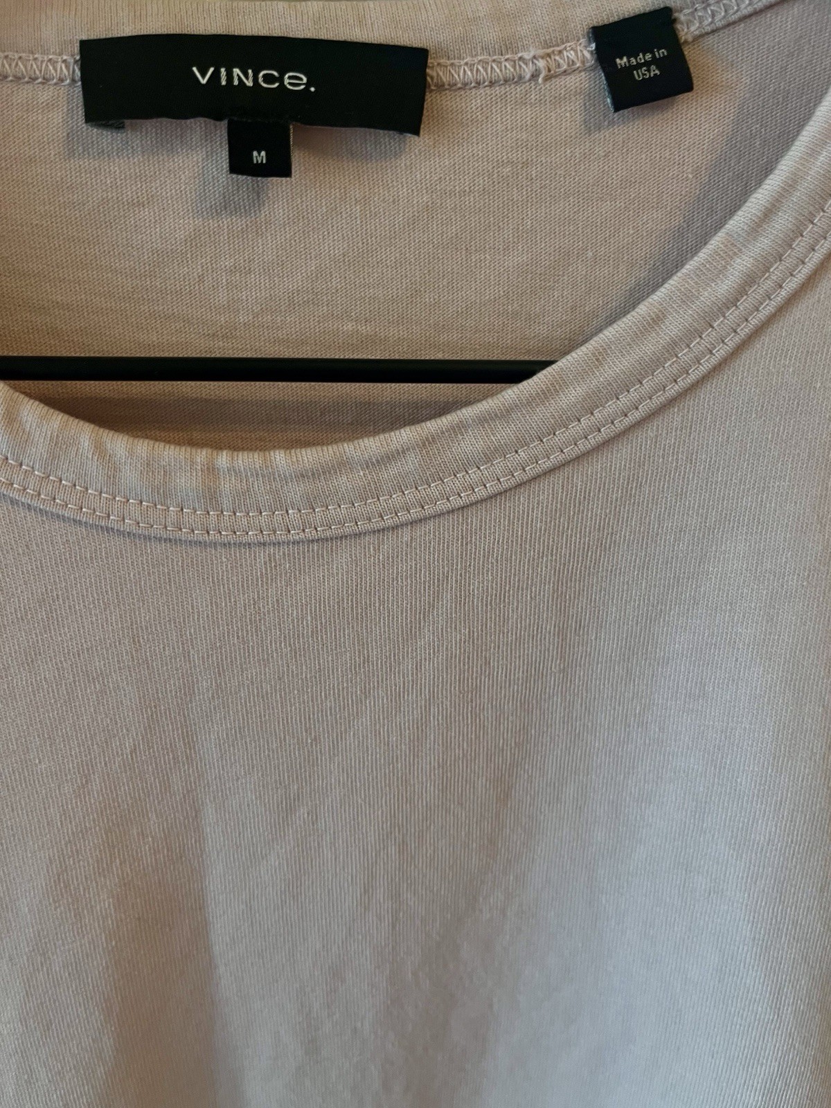 Vince Men’s Cotton T-Shirt Medium Warm Nude Made in USA gallery