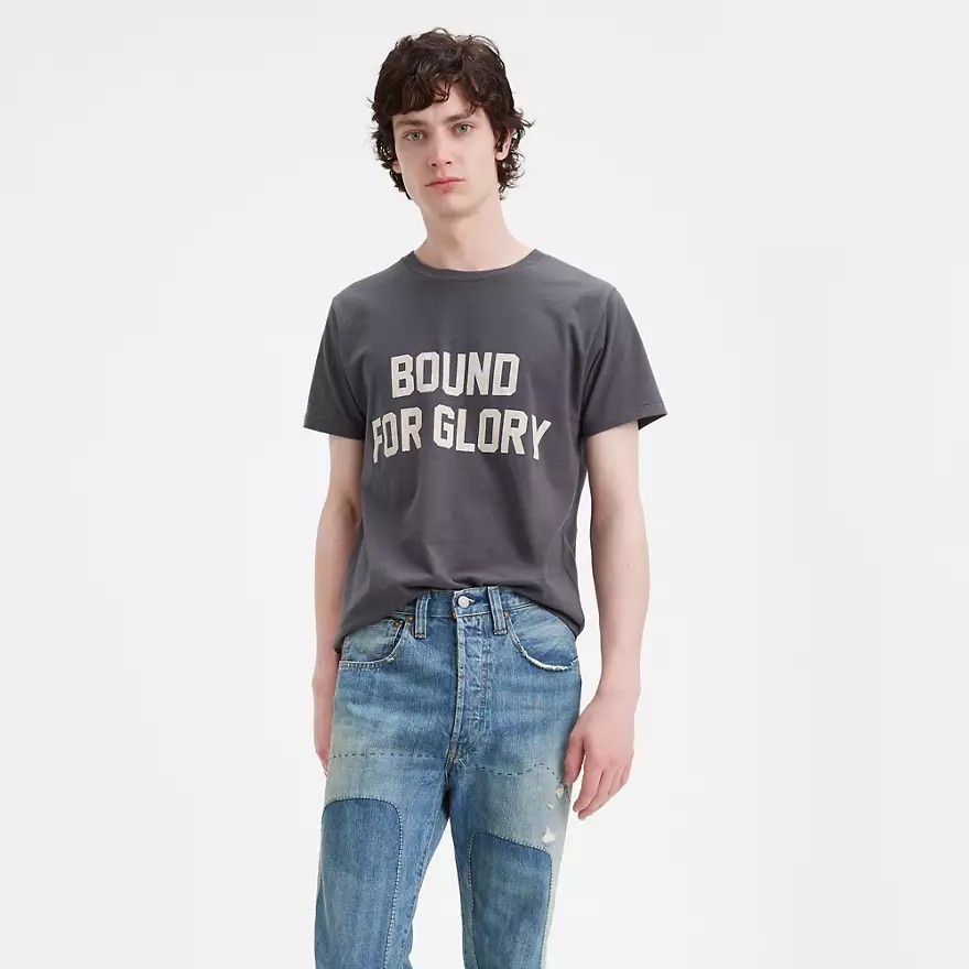 $98 Levi's Vintage Clothing LVC Bound For Glory T-Shirt Large Gray 100% Cotton gallery