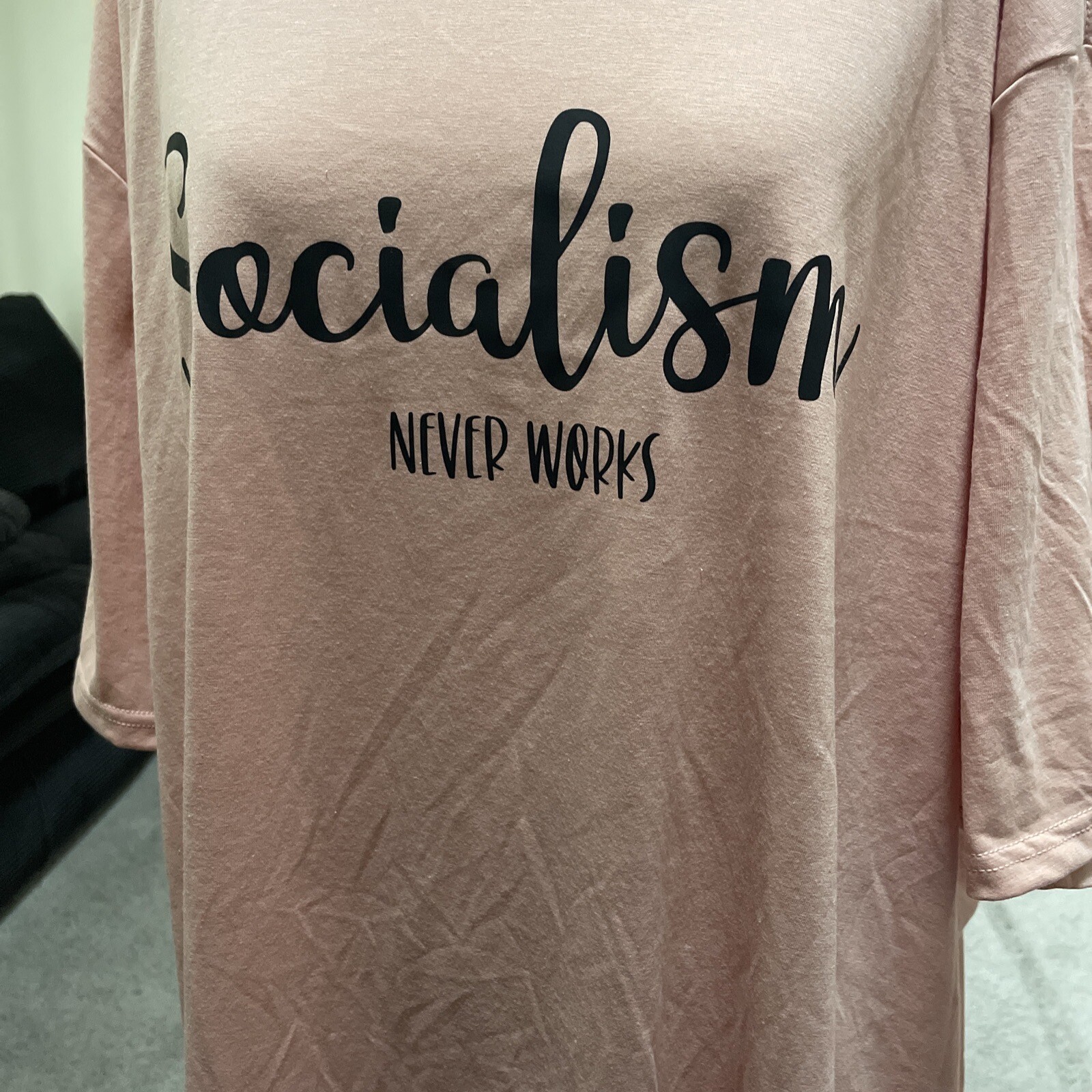 District Perfect Tri Short Sleeve t Shirt Socialism Never Works Size 4 XL gallery