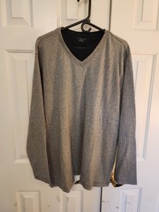 Covington Men’s Long Sleeve Pullover Shirt Size XXL Gray/Black Cotton/Polyester