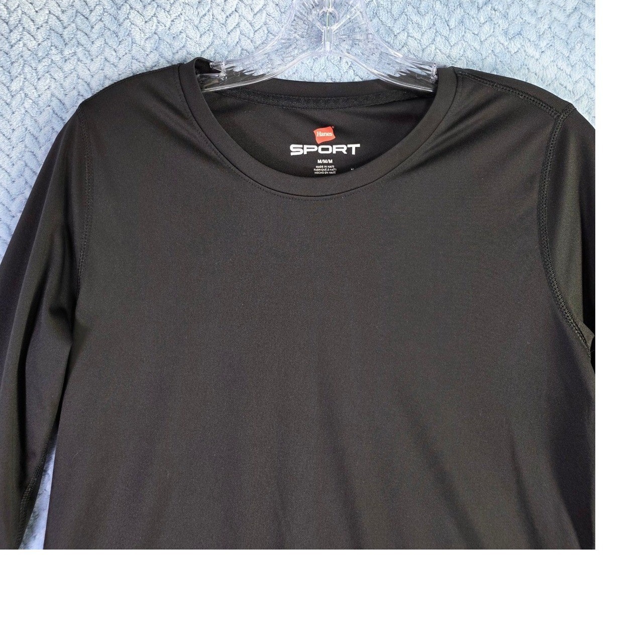 Hanes Sport Mens Black Long Sleeve Performance Tee Shirt Size Medium BKC 09308 gallery