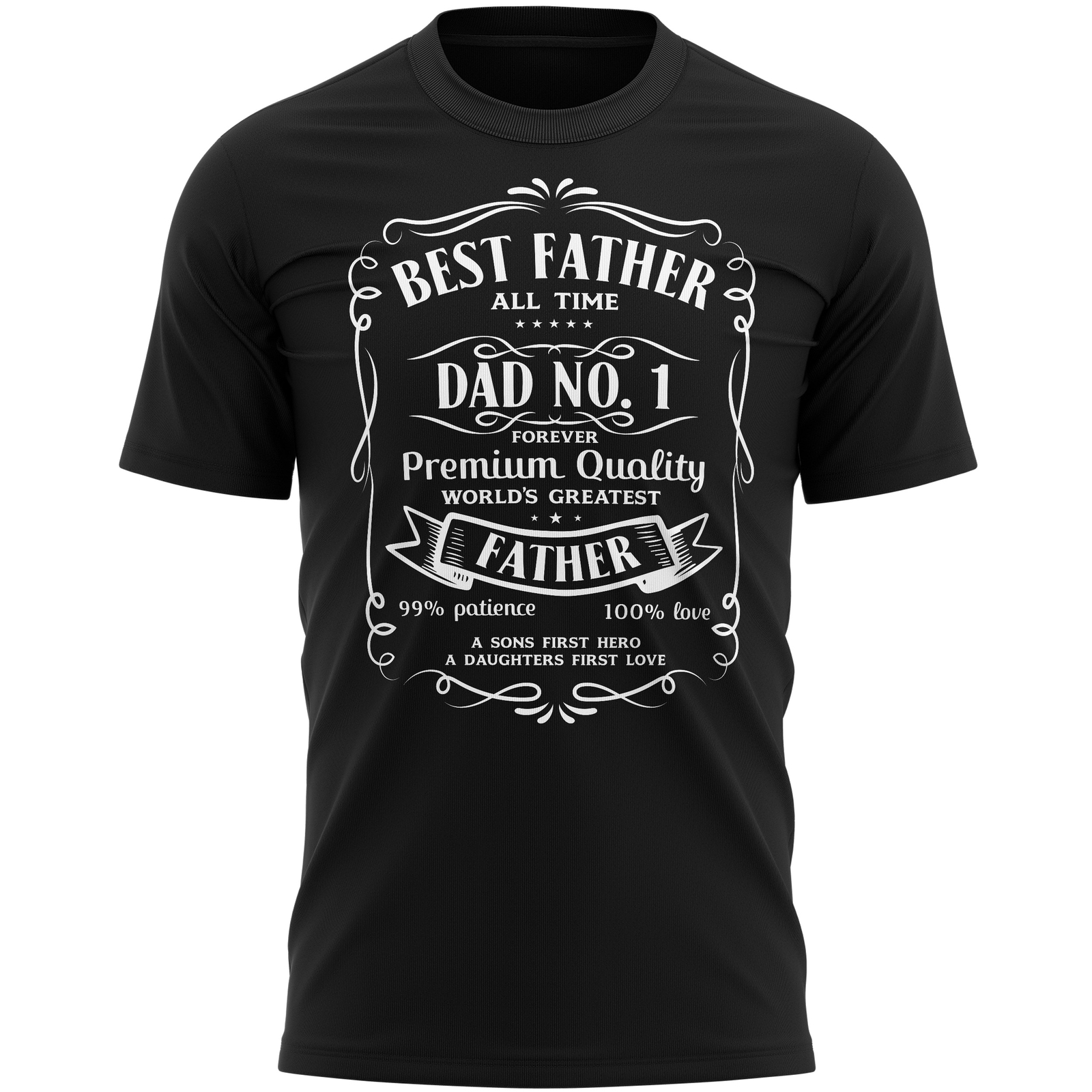 Funny Mens Fathers Day T Shirt Best Father No.1 Dad Whiskey Gifting Grandad Gift