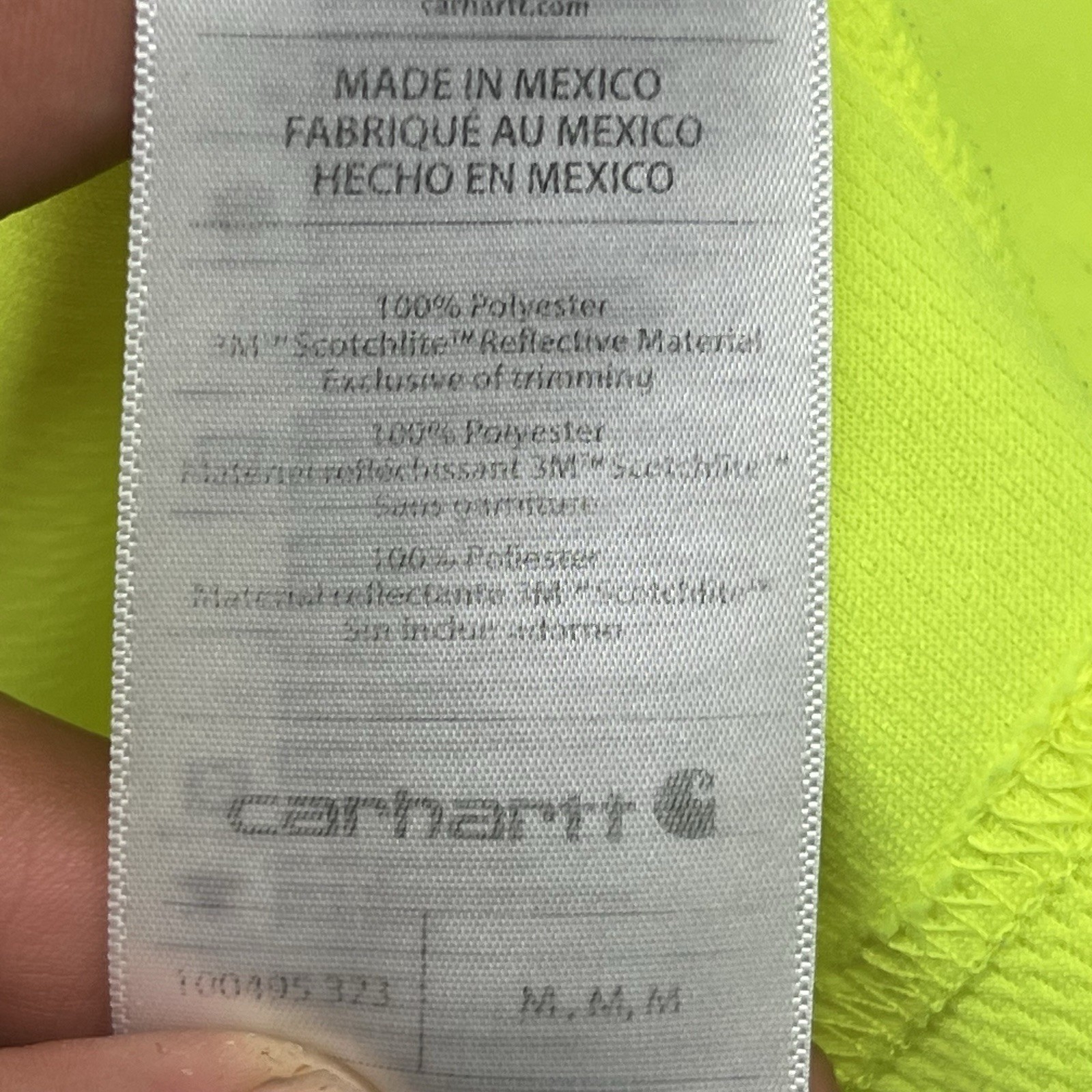Carhartt Reflective Shirt Mens Medium Neon Yellow Pocket T High Visibility Work gallery