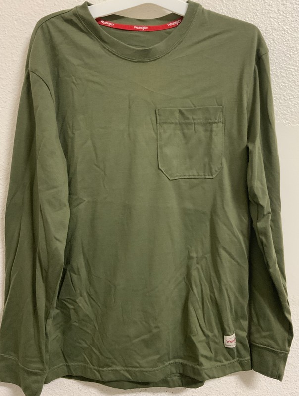 ⚡️Wrangler Men’s Long Sleeve Layering Tee, 2-Pack (Black/Green) Small