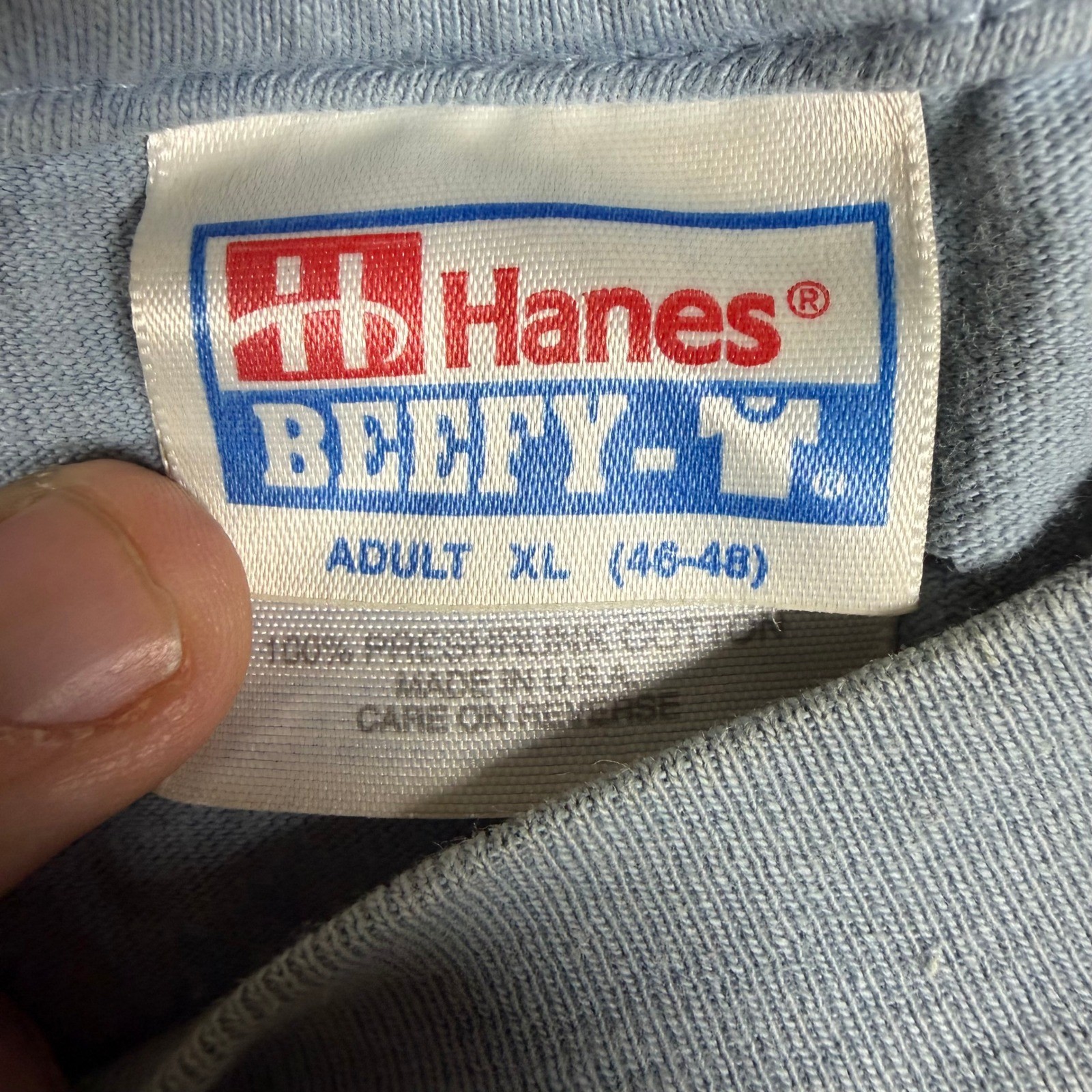 Vintage 90s Budweiser Frogs T Shirt Hanes Beefy XL Blue Bud-weis-er USA Made gallery