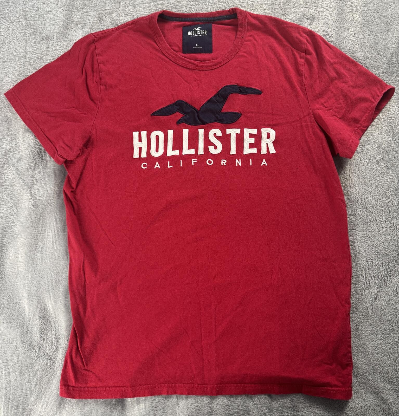 Hollister Shirt Mens XL Red Beach Surf Outdoor Y2K Preppy Embroidered Logo