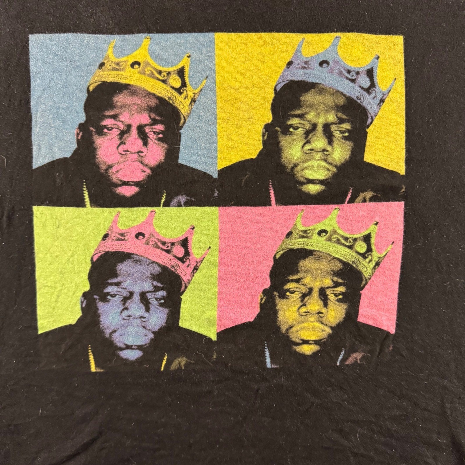 Biggie Smalls Notorious BIG Pop Art Graphic T Shirt Black Mens Hip Hop Rap gallery