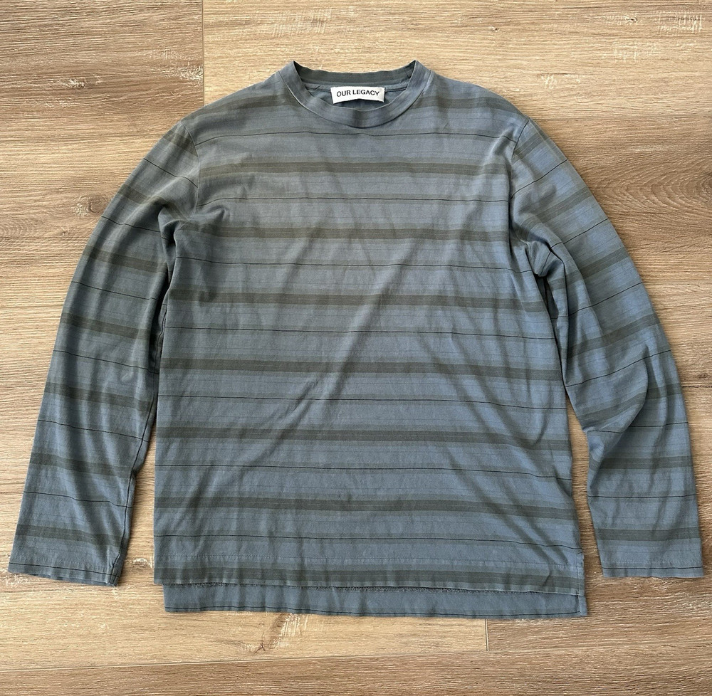 Our Legacy Stripe Box Long Sleeve Spray Fade Ghost Size 46 FABRIC TAG REMOVED