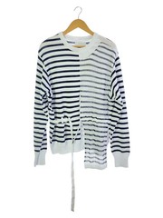 FACETASM 24SS BELTED KNIT LONG SLEEVE 4 COTTON WHT BORDER SRO-KN-M01