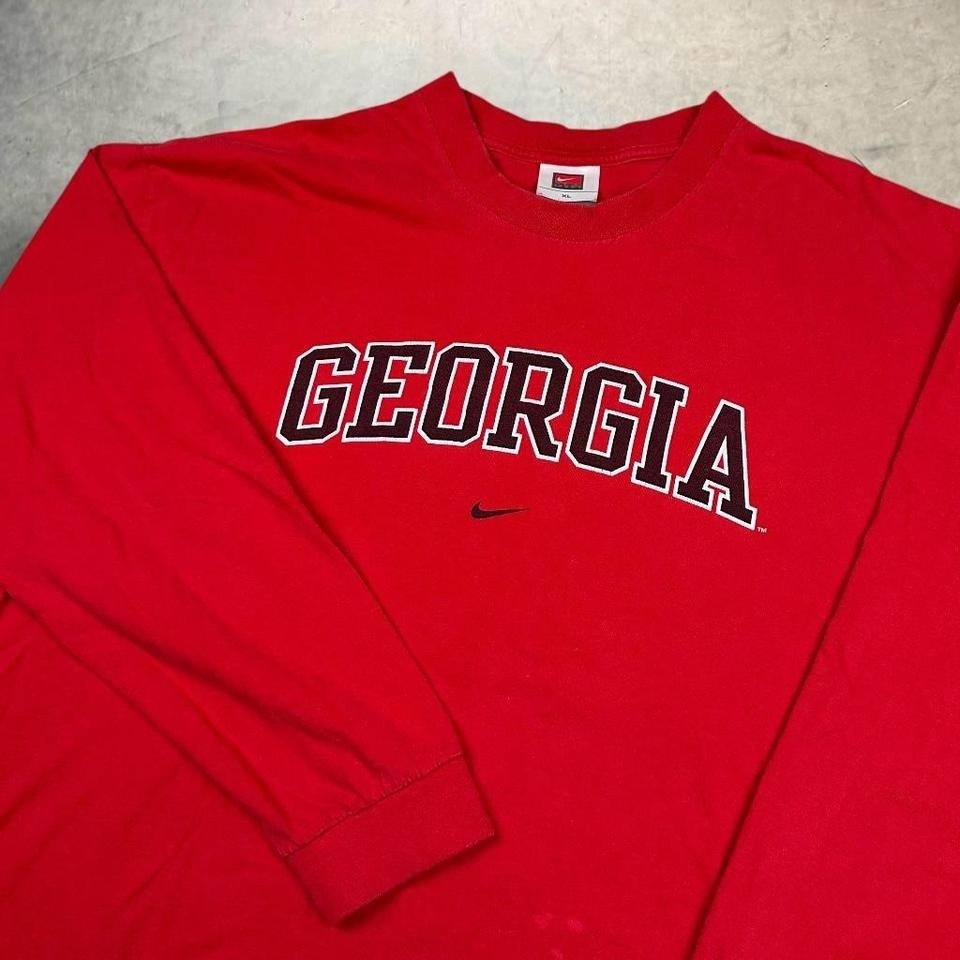 Y2K Nike Team Center Swoosh UGA Georgia College Long Sleeve Shirt Size XL gallery