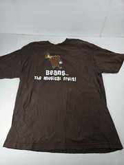 Vintage L Large 1990s Beans The Magical Fruit Graphic T-Shirt Brown Short Sleeve