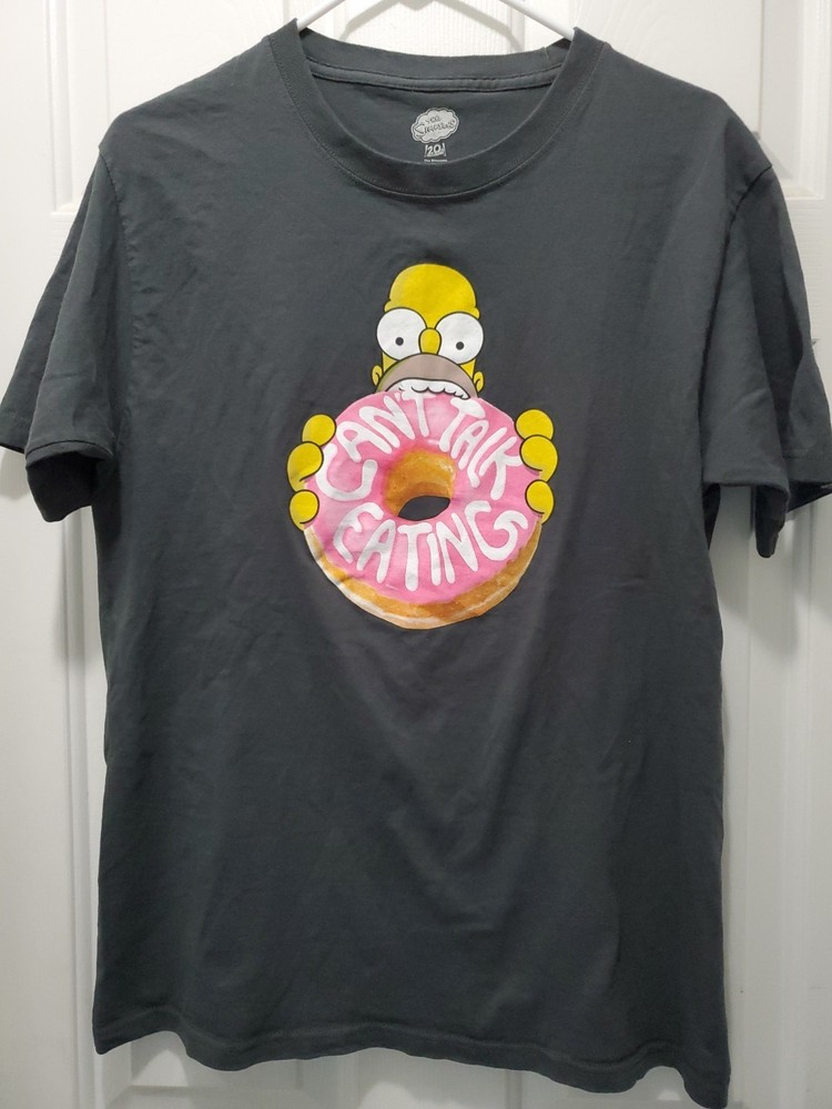 Simpsons Homer Can’t Talk Eating Gray T Shirt Size Medium 2023