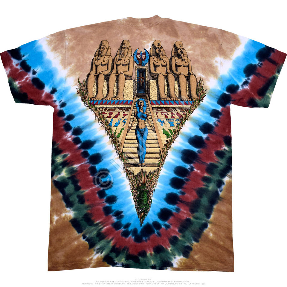 EGYPTIAN-PYRAMIDS-2 Sided TIE DYE T-SHIRT S-M-L-XL-2X Ankh, Sphinx, Giza, Osiris gallery