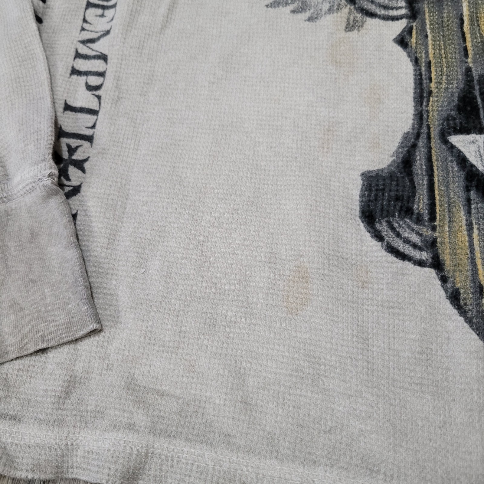 Raw State Redemption Thermal T Shirt Mens Small Wings Cross Rose Grunge gallery